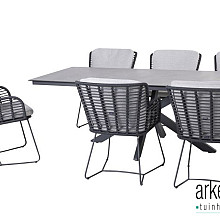 Fabrice dining chair Anthracite/Anthracite with 2 cushions Anthracite